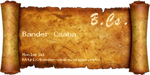 Bander Csaba névjegykártya