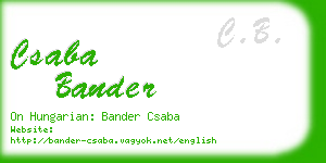 csaba bander business card